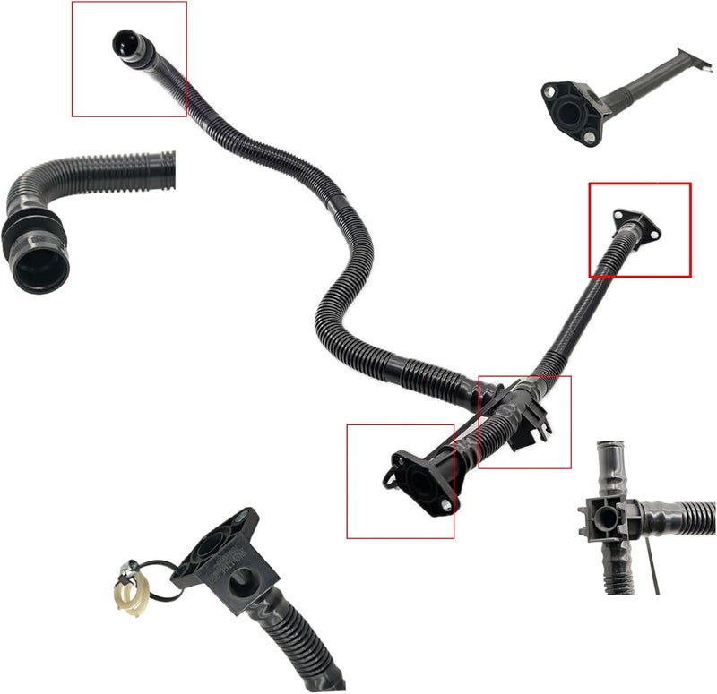 CNUPSM Secondary Air Injection Pump Hose 06E131143AK 06E131143AJ Compatible with Audi A4 A5 A6 A7 Q5 Q7 Compatible with VW Touareg 2011-2018 - Image 3